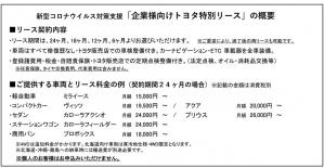 トヨタが法人向けに中古車を廉価でリースできるサービスを実施。医療 